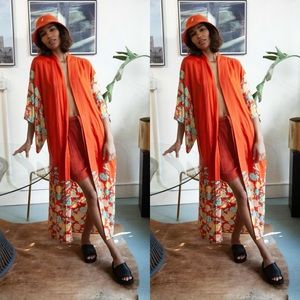 Free People Siren Floral Print Kimono One Size